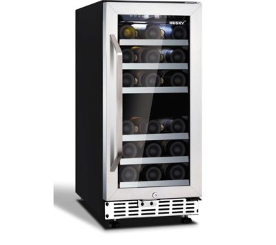 HUSKY HUS-ZY4-D-SS-26 Wine Cooler - Black & Silver HUSKY HUS-ZY4-D-SS-26 Wine Cooler - Black & Silver